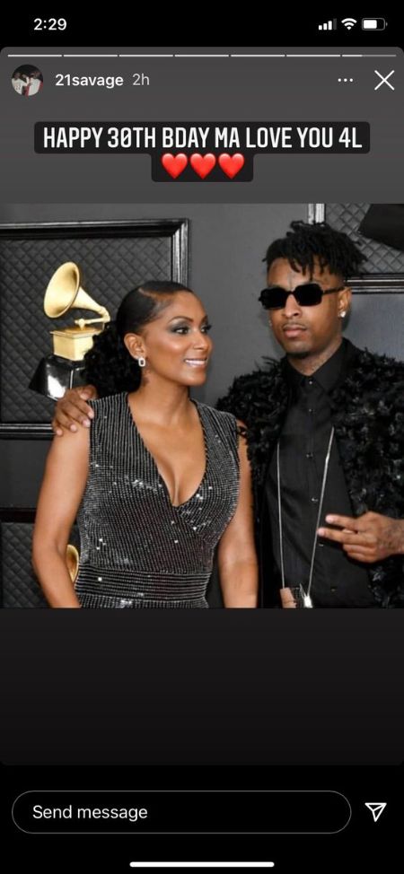 21Savage celebrated his mother's birthday with age-related joke.